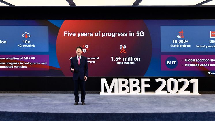Ken Hu talar om 5G-utveckling under MBBF 2021