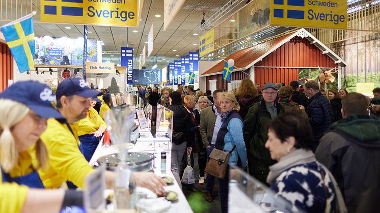 Nu söker vi företag som vill visa sina produkter i Sveriges monter på matmässan Grüne Woche i januari 2024. Svensk mat och Sverige som destination står högt i kurs hos tyska konsumenter. Foto: Ludewig Bernhard