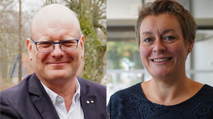 Leif Sandberg, distriktsordförande och Annette Linander, regionråd och gruppledare