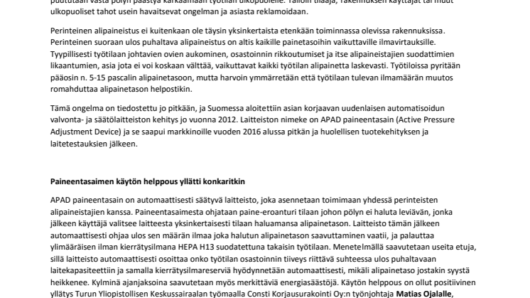 Artikkeli: Sairaalasaneerauksen pölyongelmat kuriin 
