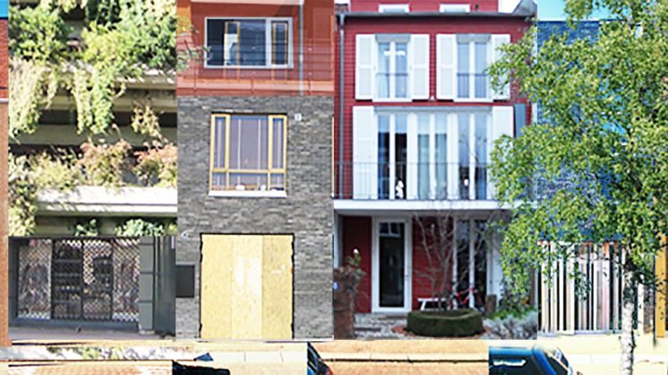 Både nya och namnkunniga arkitekter finns med i de fyra konstellationer som får utforma framtidens radhuskvarter i Brunnshög. Här en gestaltningsskiss på hur ett sådant område kan se ut.
