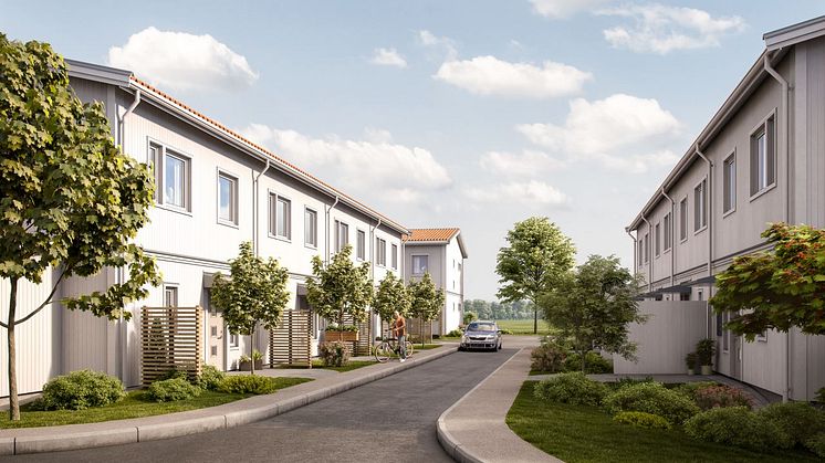 Brf Lövängen - 3D-bild av gatan
