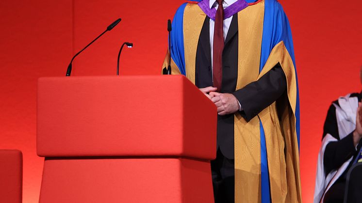 Professor Chris Whitty after receiving his honorary degree at Northumbria University