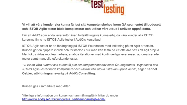 Nu kan du certifiera dig som Agile tester hos AddQ!