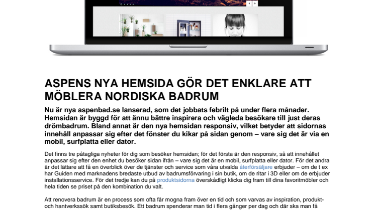 Aspens nya hemsida gör det enklare att möblera Nordiska badrum