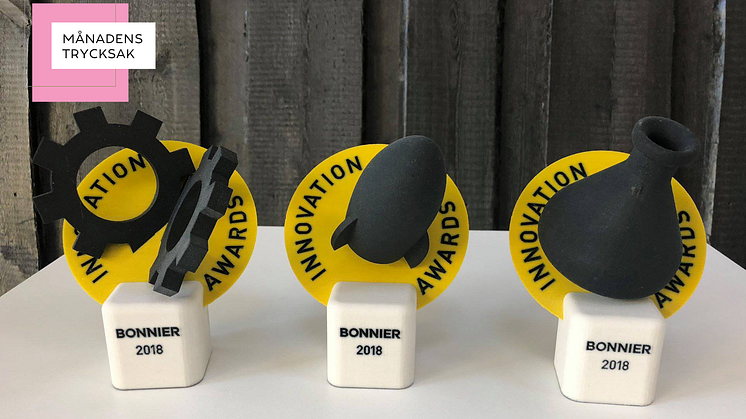 Bonnier vinner månadens trycksak för september 2018 med sin 3D-printade pokaler