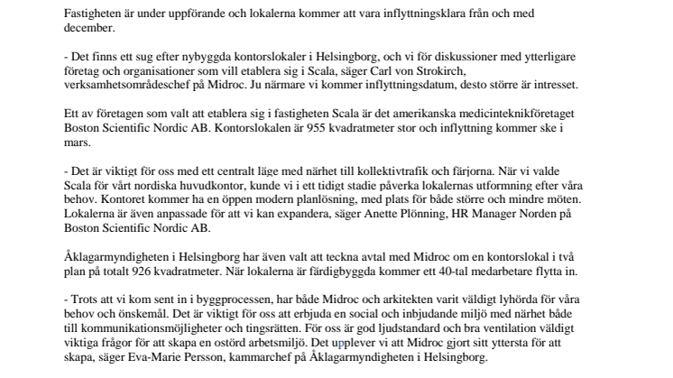 Midroc tecknar avtal med Boston Scientific Nordic och Åklagarmyndigheten