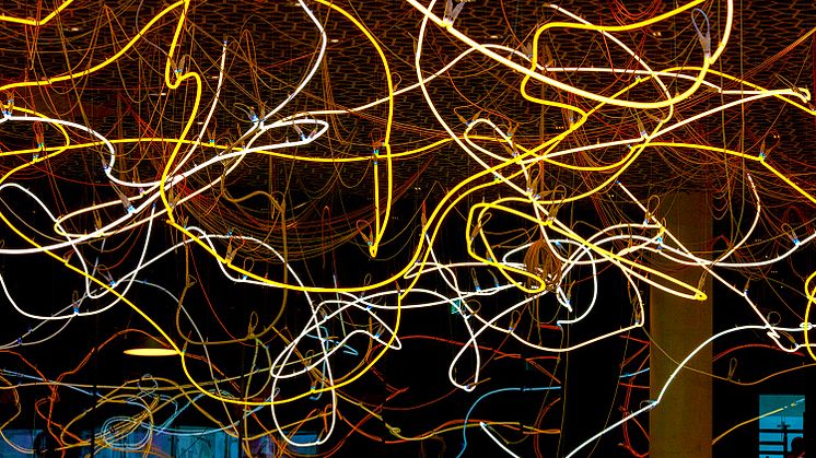 Brainstorm - the big neon installation at Deichman Bjørvika by artist Lars Ø Ramberg