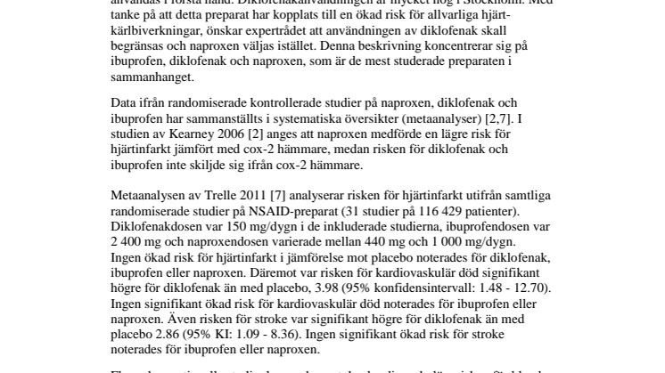 Använd i första hand naproxen vid förskrivning av cox-hämmare 