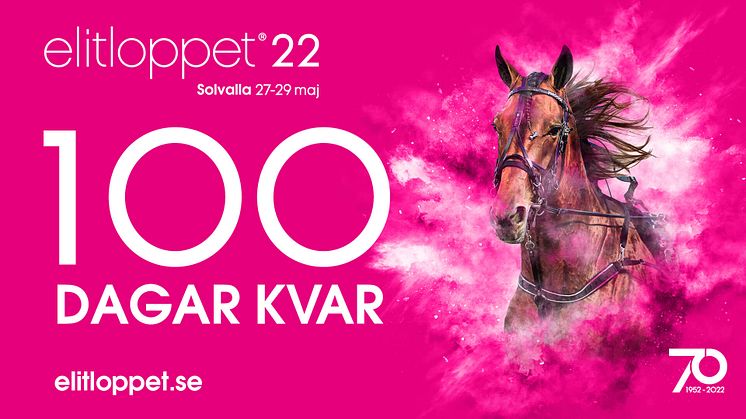 Nu är det 100 dagar kvar till Elitloppet den 29 maj 2022.