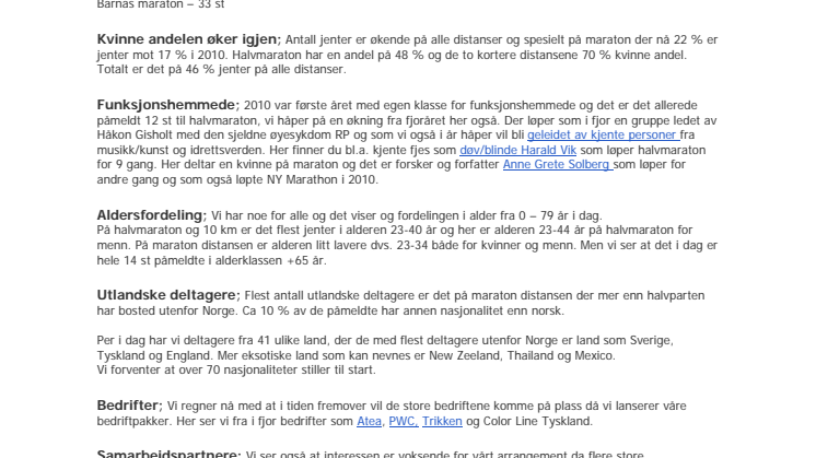 Folkefesten nærmer seg og vi håper på 20 000 startende! 