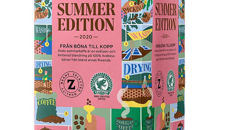Zoégas sommarkaffe med toner av viol och smultron - spårbart från böna till kopp