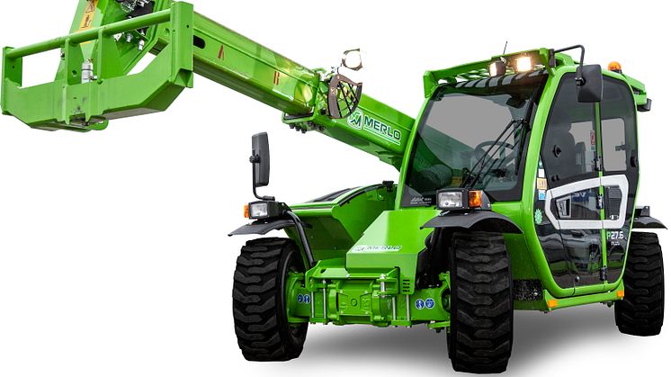 Merlo 27.6 lyfter 2,7 ton med en maximal lyfthöjd på sex meter.