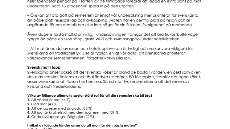 God mat betyder allt på resan
