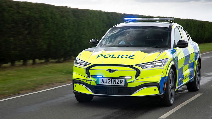 Ford Mustang Mach-E politibilkonsept Ford Mustang Mach-E police car at Safeguard SVP 2021
