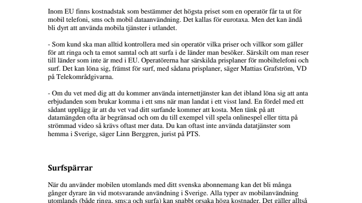 Ska du använda din mobil utomlands i sommar? 