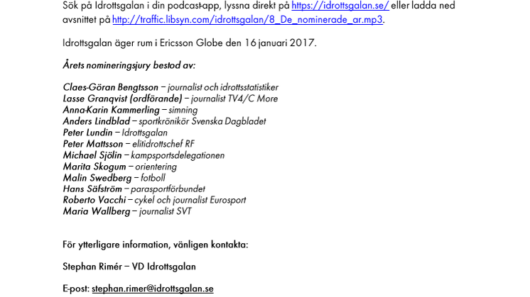 De nominerade är...