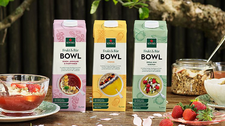 Smarriga Frukt & Bär Bowls från Kiviks Musteri i tre varianter
