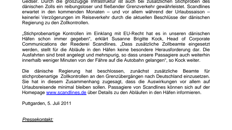 Fließender Verkehr zwischen Deutschland und Dänemark