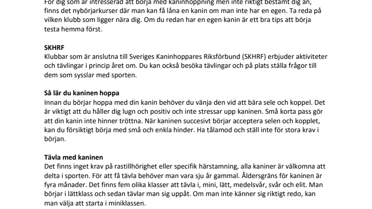 Kaninhoppning