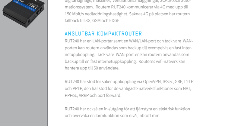 Broschyr RUT240 från Teltonika