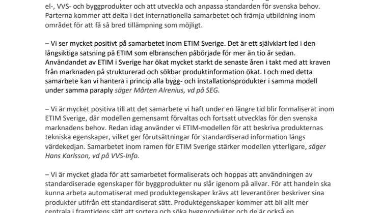 Byggbranschen samverkar kring digitalisering av information om byggprodukter
