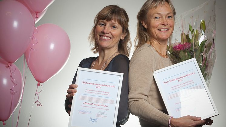 Årets Bröstsjuksköterska 2012 – Elisabeth Stolpe Rados och Eva Alm från Västmanlands sjukhus i Västerås