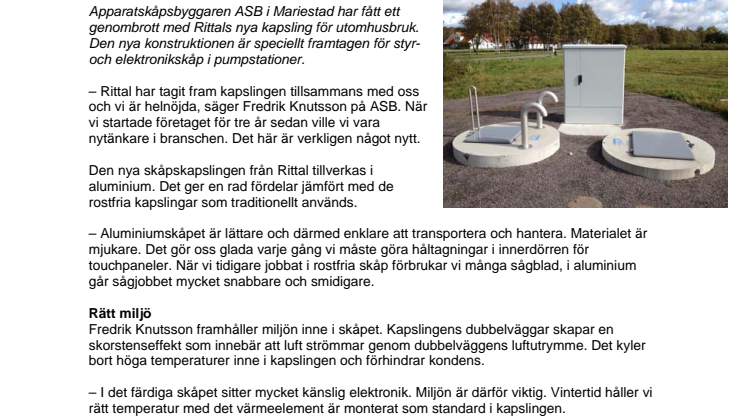 ASB växer med nyhet för pumpstationer