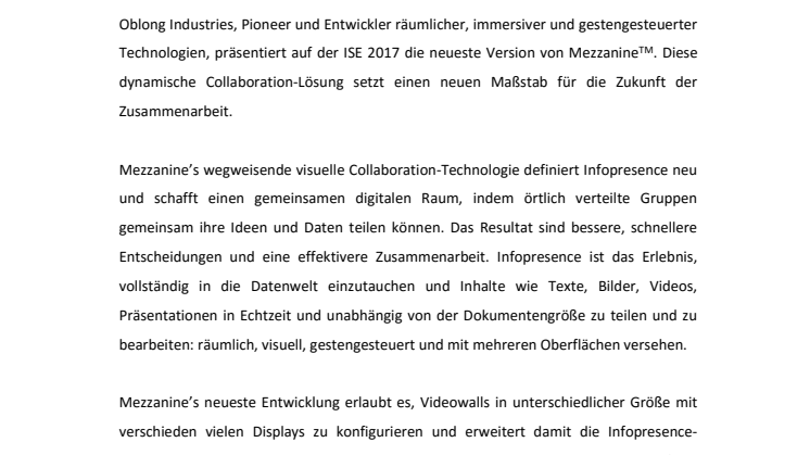 InfopresenceTM – die modernste Art zu kommunizieren
