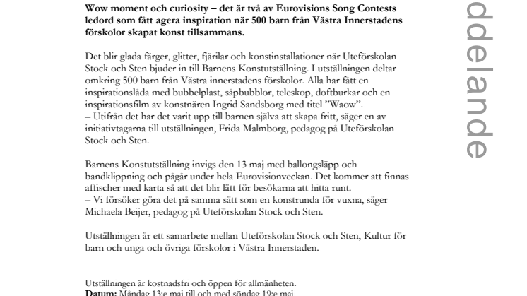 Förskolor firar Eurovision med konstutställning