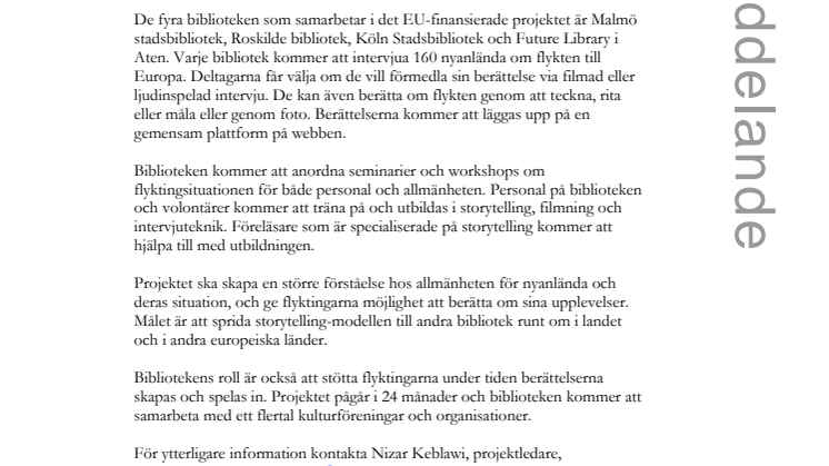 ​160 flyktingberättelser på Malmö stadsbibliotek