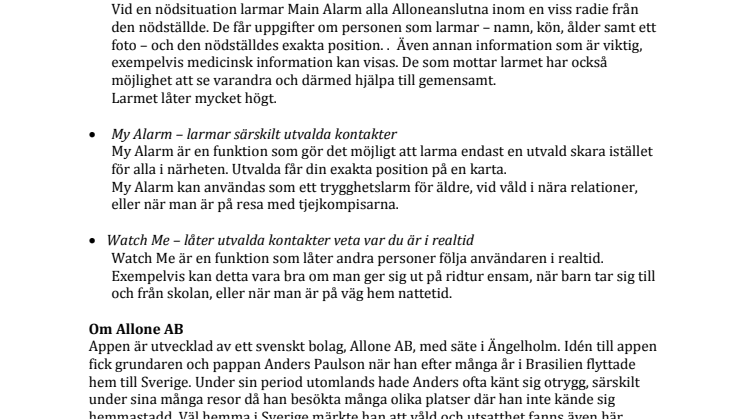 Faktablad Allone