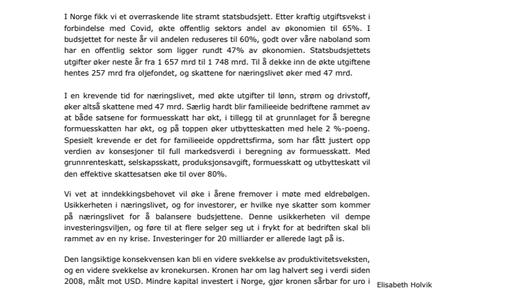 månedsrapport oktober 2022