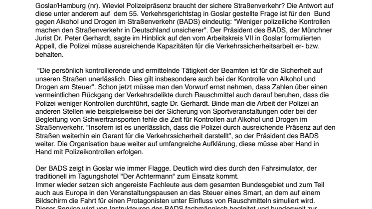 "Mehr Verkehrsüberwachung macht Straßenverkehr sicherer"