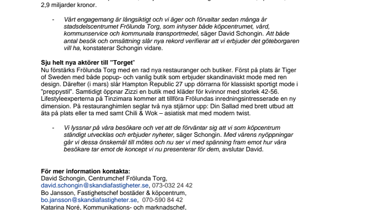 Frölunda Torg firar rekordår och 50-årsjubileum  