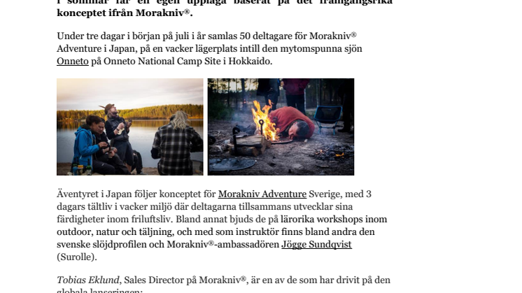 Morakniv® Adventure expanderar internationellt – med Japan först ut.