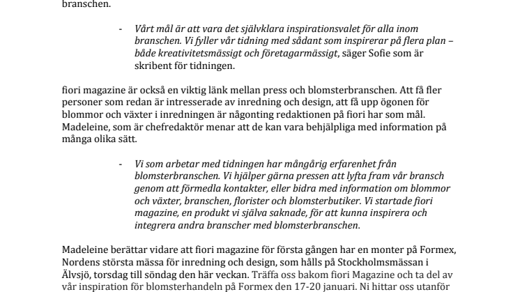 Största branschtidningen inom blomsterhandel på Formex