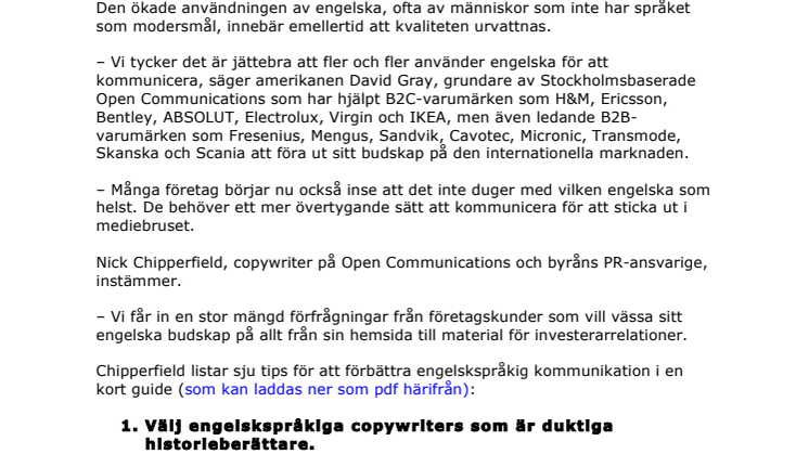 Engelskan allt viktigare som globalt affärsspråk 