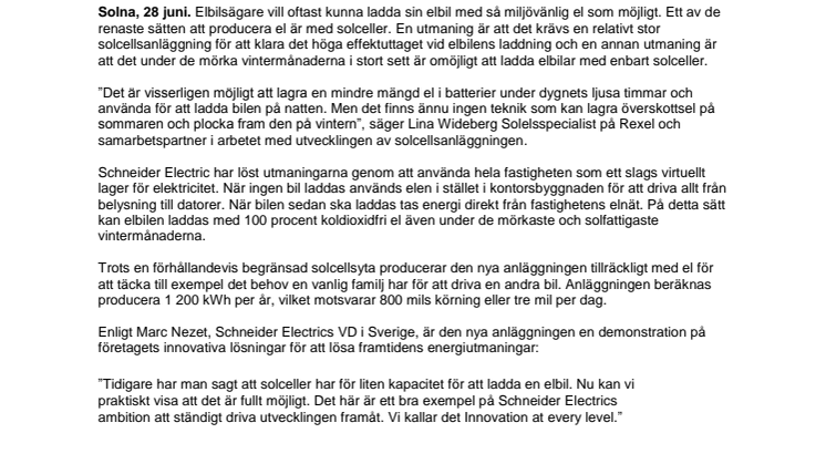 Smart teknik gör att solceller kan ladda elbilen året runt