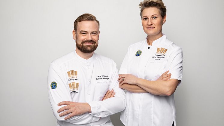 Jens Ericsson och Marie Skogström, Svenska Kocklandslaget. Foto: Viking Line