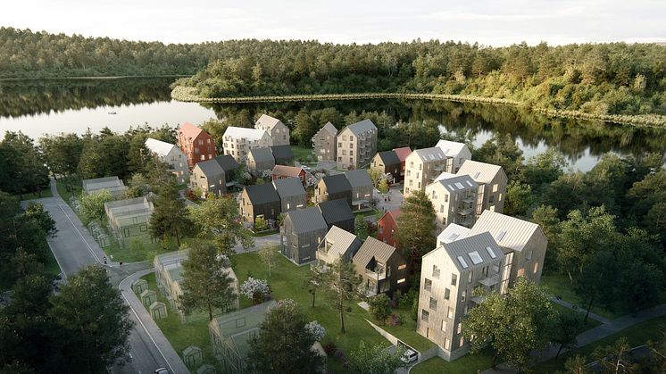Furutå Gavlar i Torparängen, Växjö - skapat av Liljewall arkitekter och Derome.