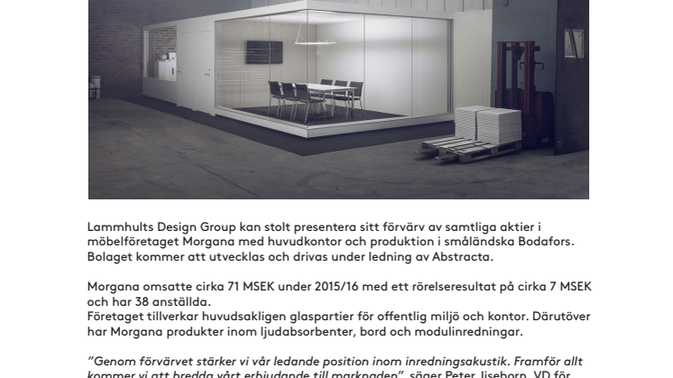 Tillsammans med Morgana stärker vi vår position inom inredningsakustik