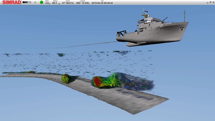 ME70 scientific multibeam 3D data displayed in Real time using the Simrad TD50 software