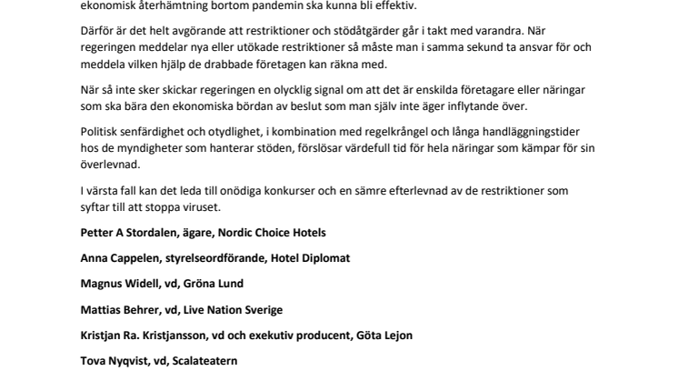 Uppmaning till regeringen