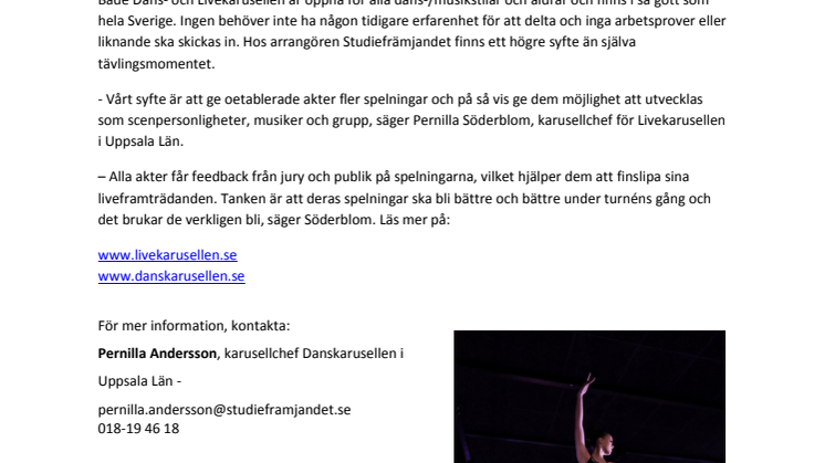 Dans- och Livekarusellen öppnar nu för anmälningar! 