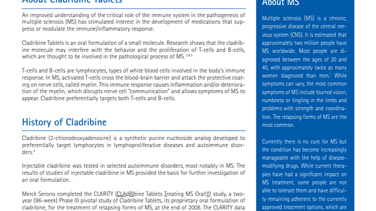 Information om Cladribinetabletten (engelska)