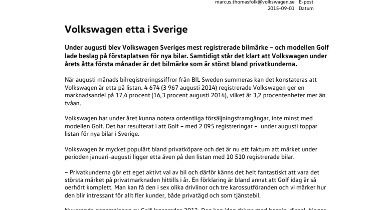 Volkswagen etta i Sverige