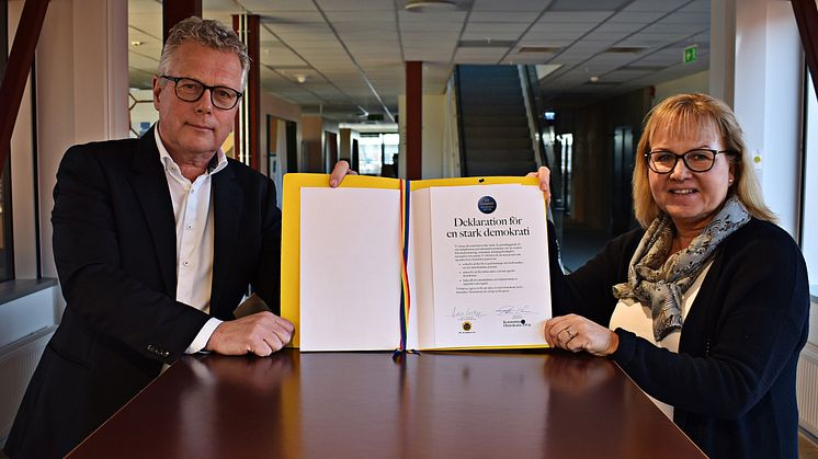 Lars Göran Andersson, vd, och Lena Carlberg, ordförande HSB Göteborg. 