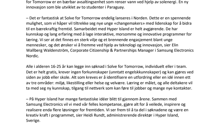 Samsung inngår nordisk utdanningssamarbeid med Hyper Island 