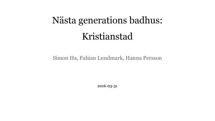 Framtidens badhus  genom  innovationsupphandling